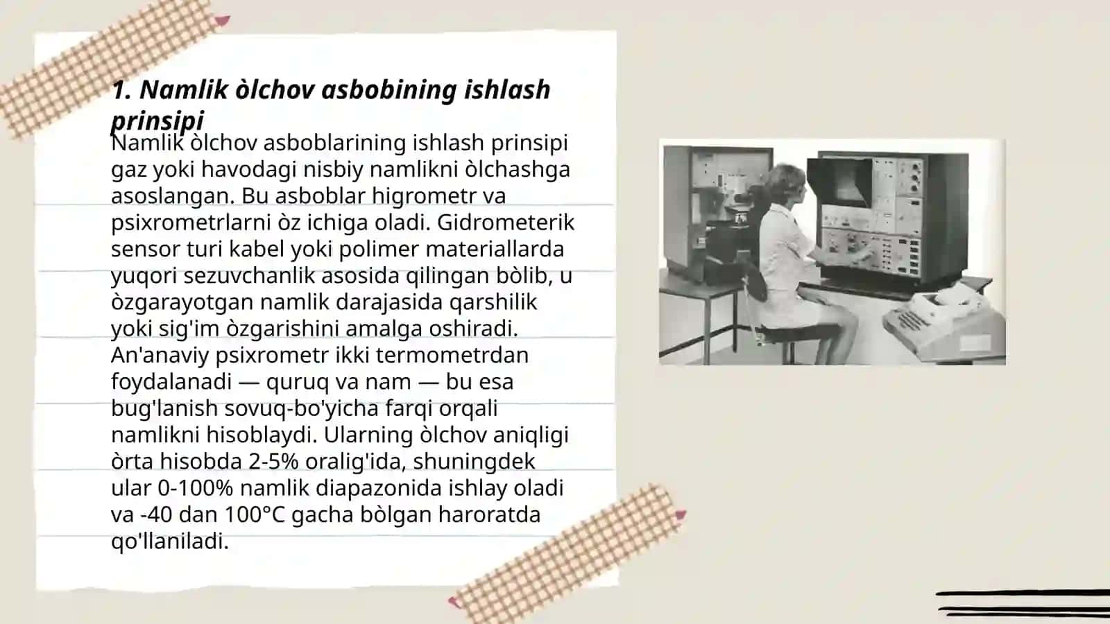 Namlik òlchov asbobini ishlashini o'rgatish 3