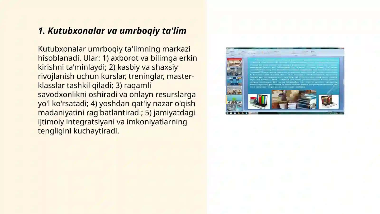 Kutubxonalarning zamonaviy ijtimoiy roli 3