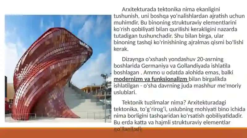 Arxitekturaviy bionikada tektonika 3