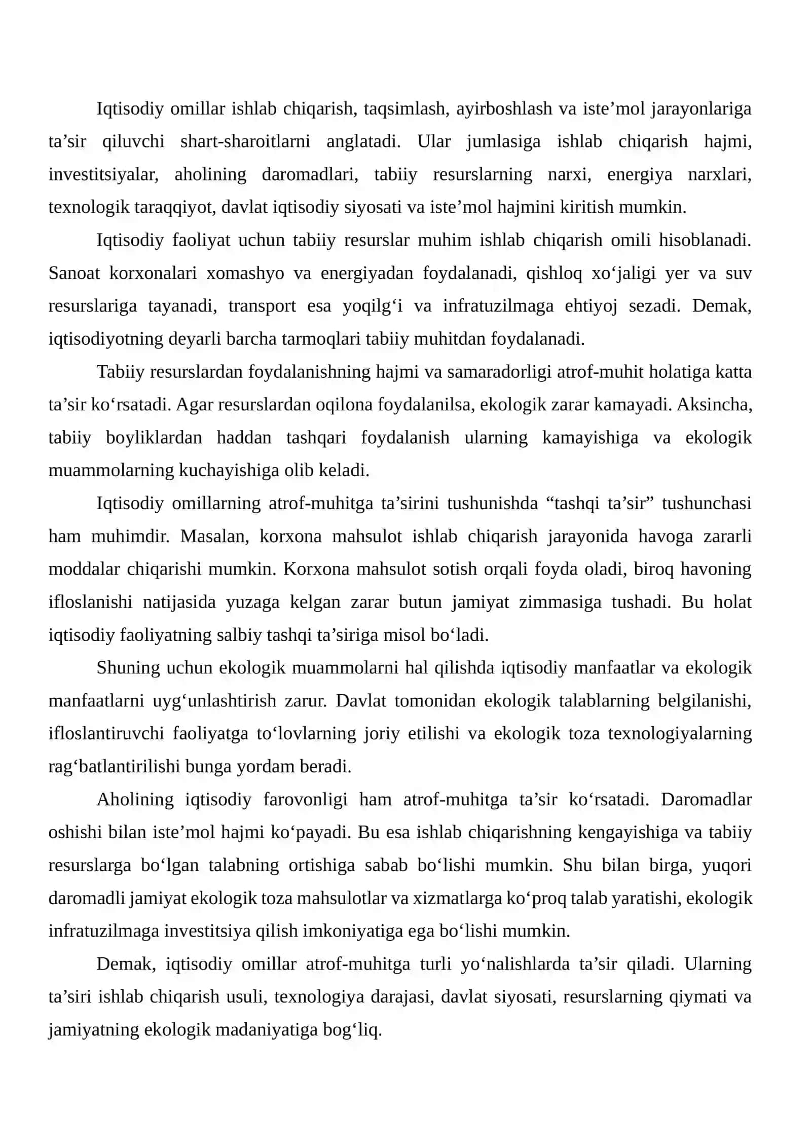 Atrof-muhitga ta’sir etuvchi iqtisodiy omillar 3