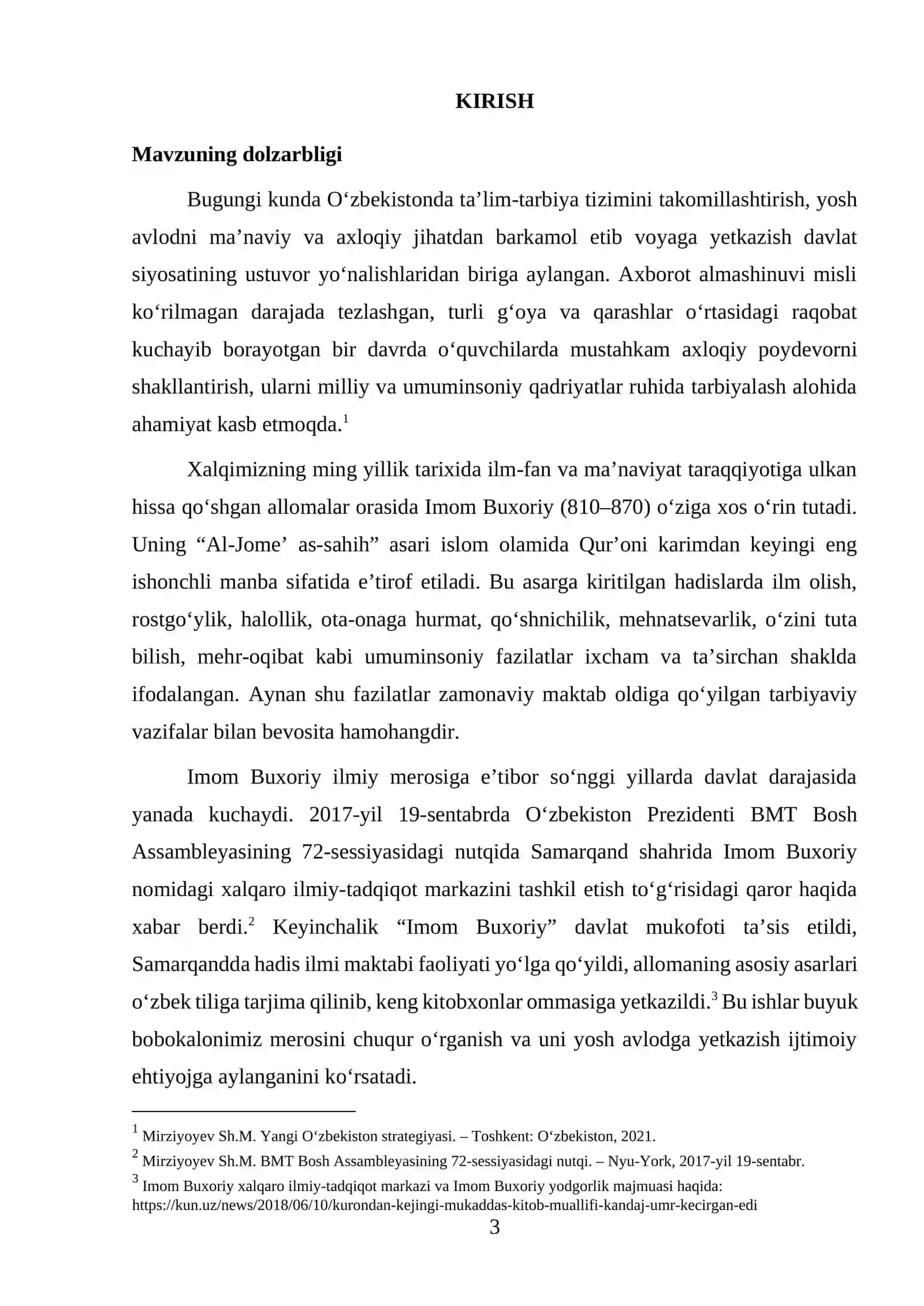 Umumta'lim maktablarida Imom Buxoriy hadislarini o'rganishning ahamiyati 3
