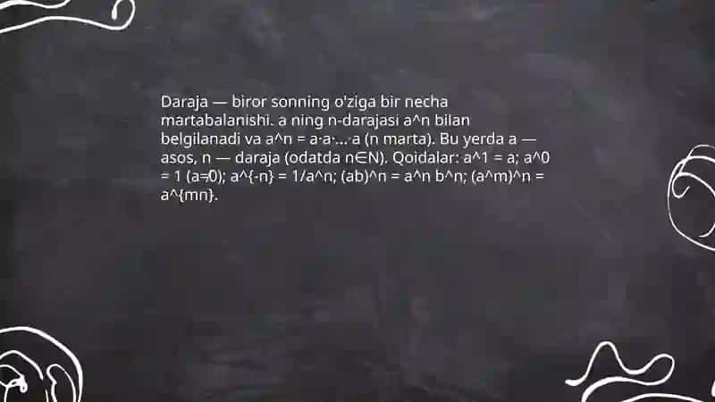 Daraja va uning hossalari 3