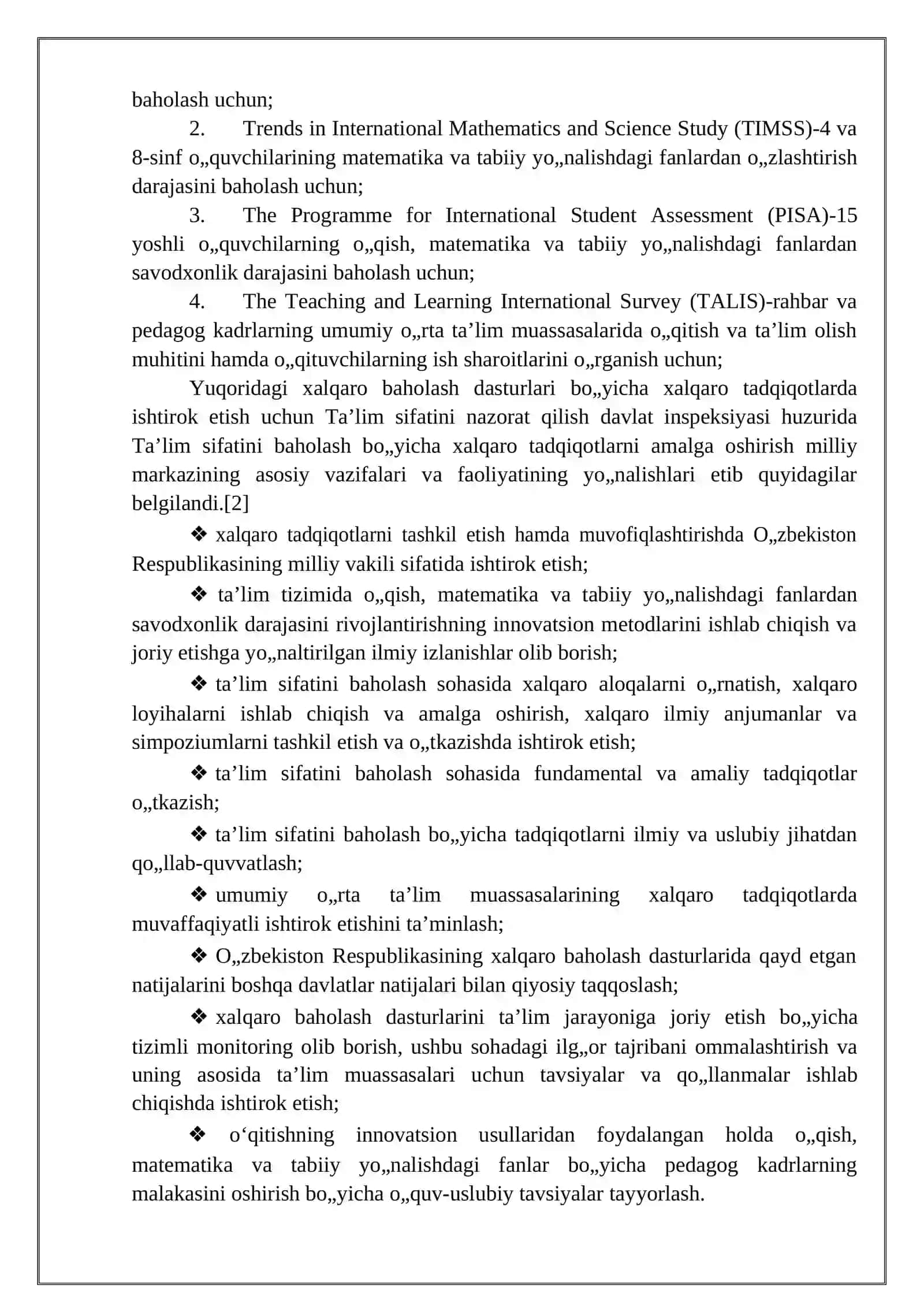 Talabalarni tayyorlash sifati haqidagi ma’lumotlarni tahlil qilish darajalari 3
