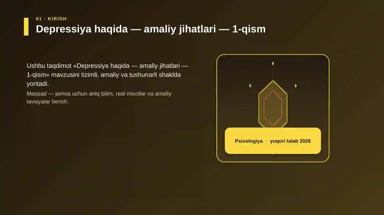 Depressiya haqida — amaliy jihatlari — 1-qism 3