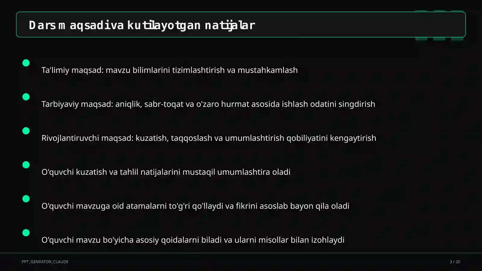 Blum taksonomiyasi va o'quv maqsadlari 3