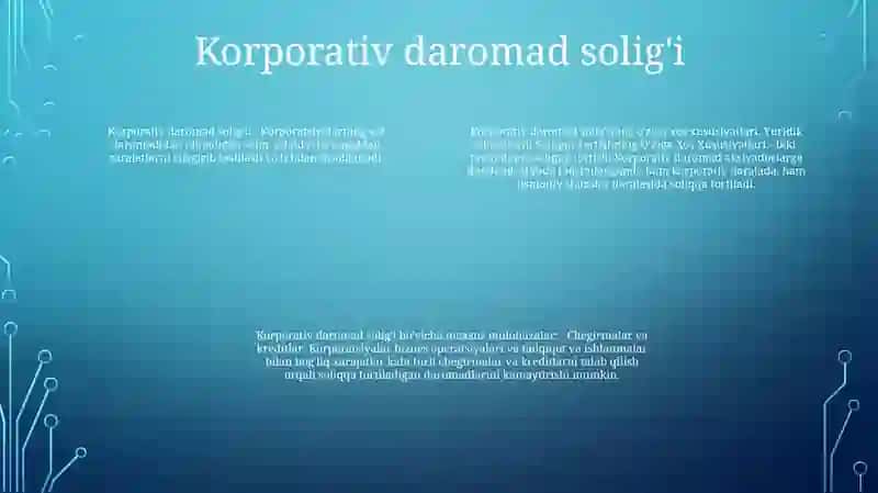 Yuridik Shaxslarni Soliqqa Tortishning O'Ziga Xos Xususiyatlari 3