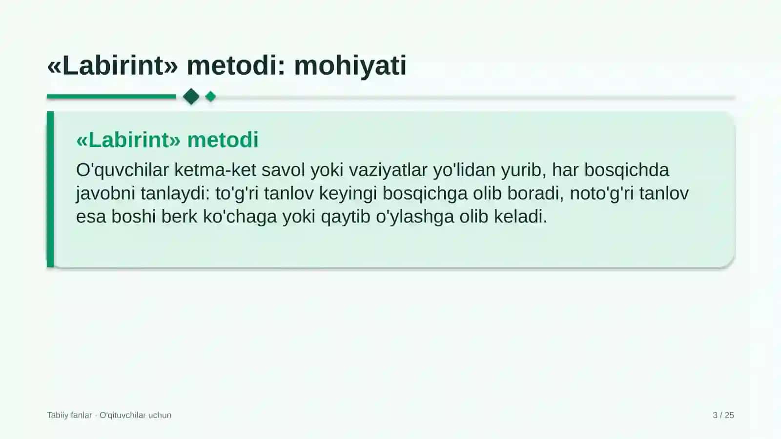 tabiiy fanlar darslarida labirint metodidan foydalanish 3184 3
