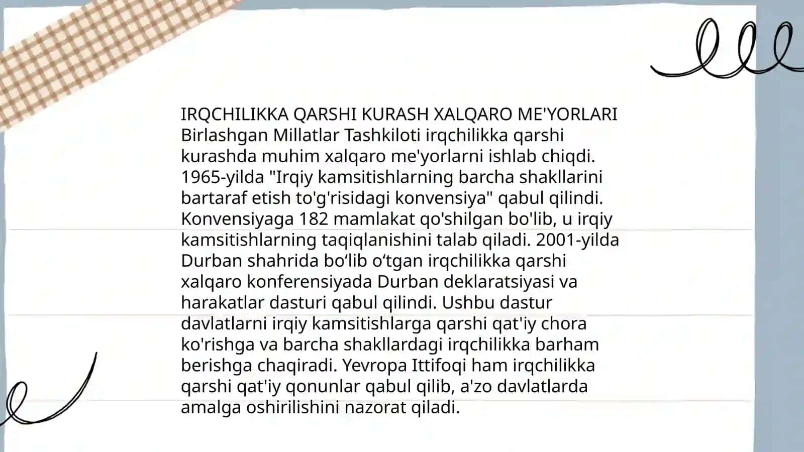 Irqchilikka qarshi kurash xalqaro me'yorlari 3