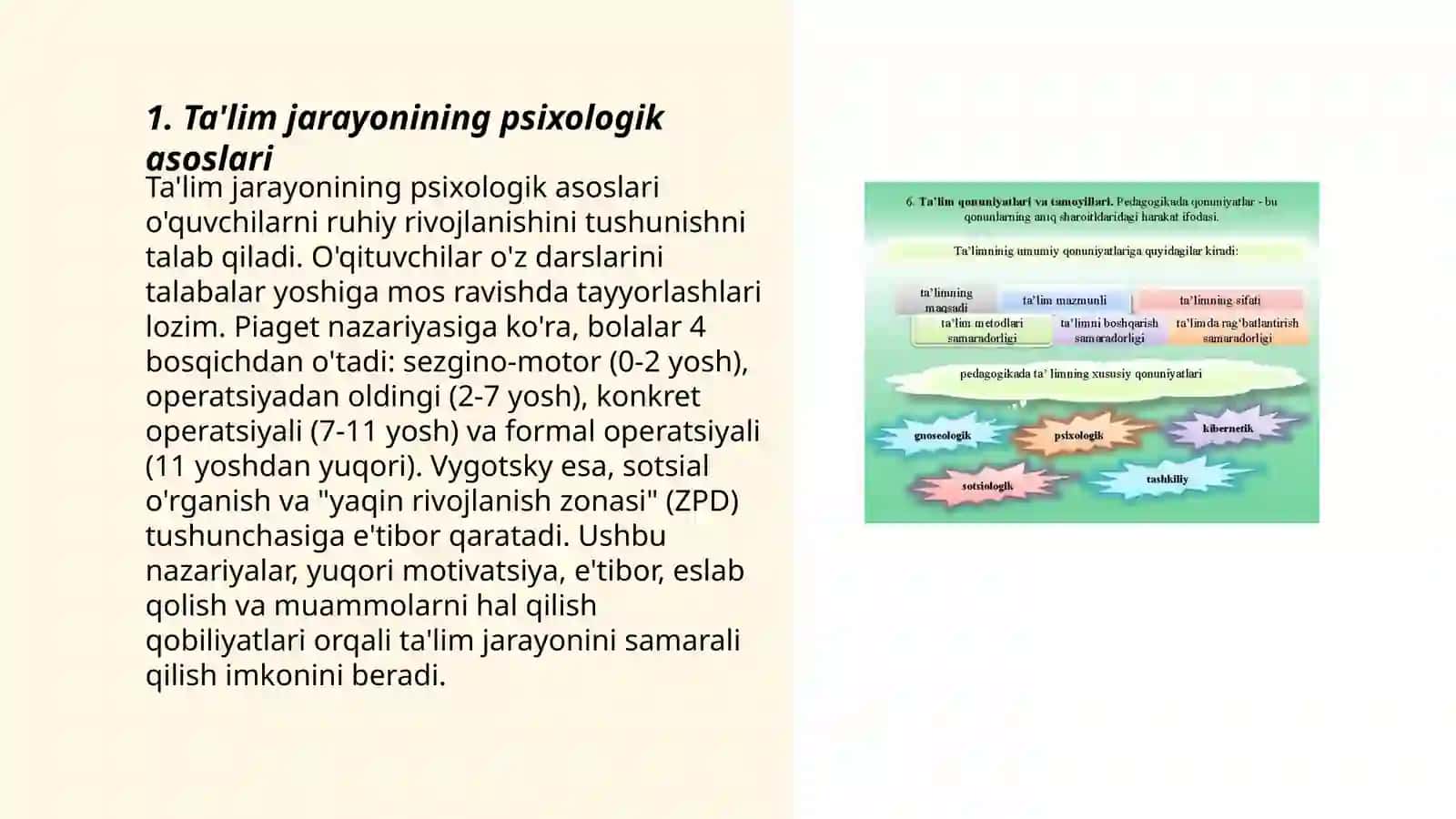 Ta'lim jarayonining pisixologik mazmuni, tarkibiy tuzilishi 3