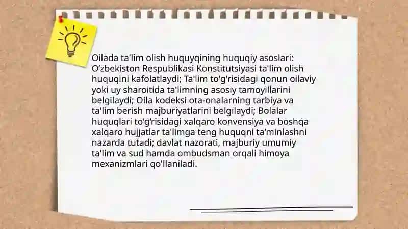 Oilada talim olish va mustaqil talim olish huquqi 3