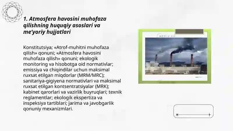 Atmosfera havosini muhofaza qilishning huquqiy asoslari va me’yoriy hujjatlari 3