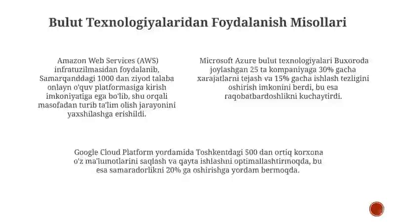 Bulut Texnologiyalari bo'yicha Ta'lim Imkoniyatlari 3