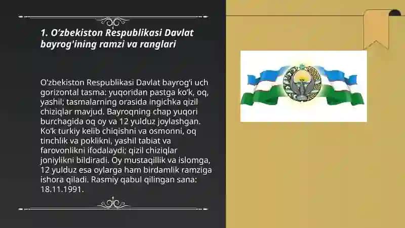 O’zbekiston Respublikasi Davlat ramzlari va ahamiyati 3