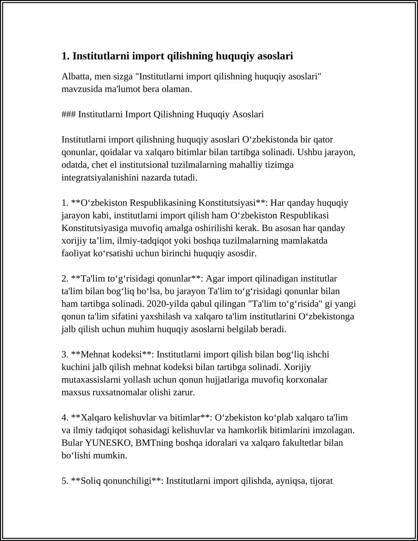 Institutlarni Import Qilishning Huquqiy Asoslari 3