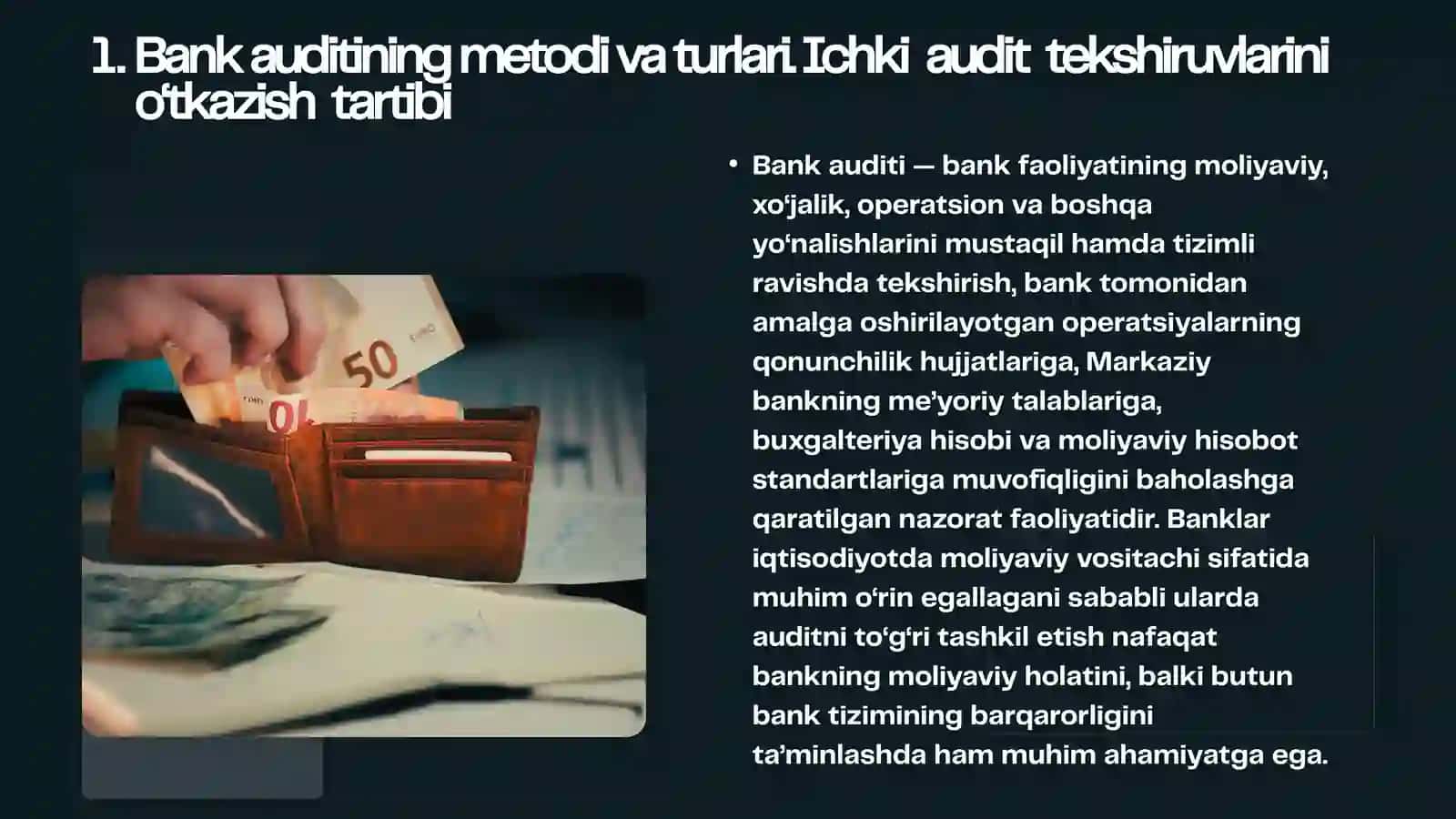 Bank auditining tashkil qilinishi va turli 3