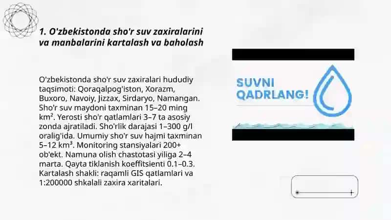 O'zbekiston sharoitida sho'r suvlarni chuchuklashtirish g'oyasini yaratish 3