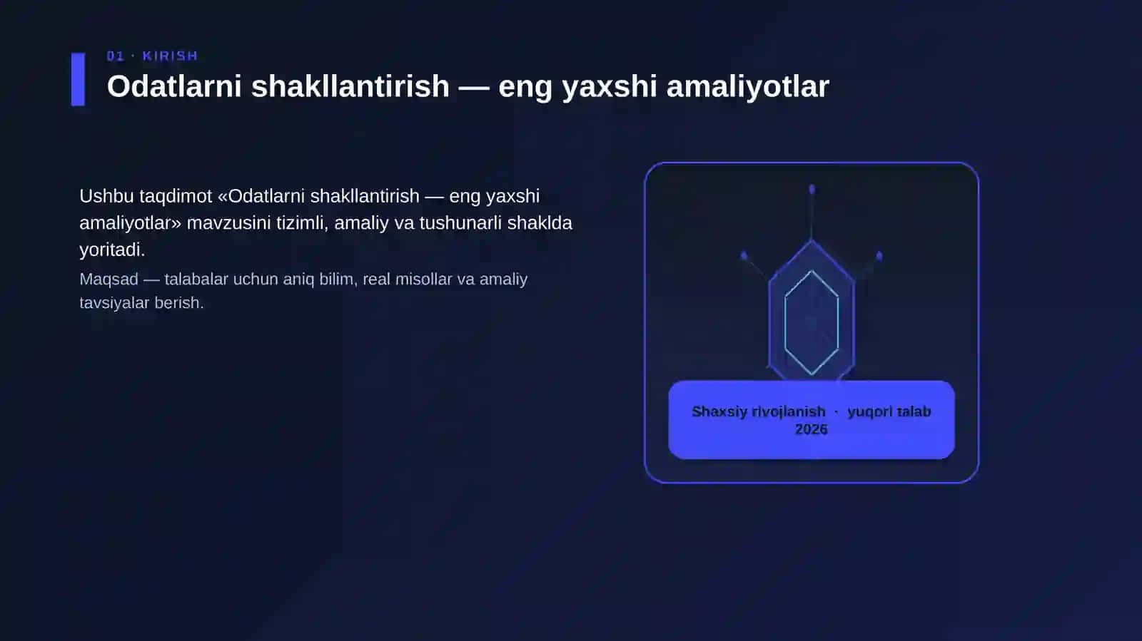 Odatlarni shakllantirish — eng yaxshi amaliyotlar 3