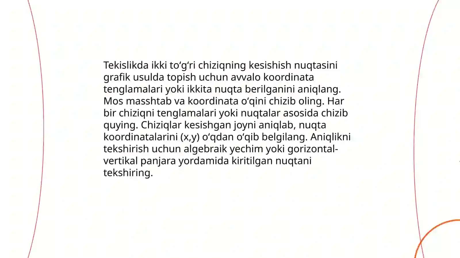 Tekislikka oid grafik masala yechish 3