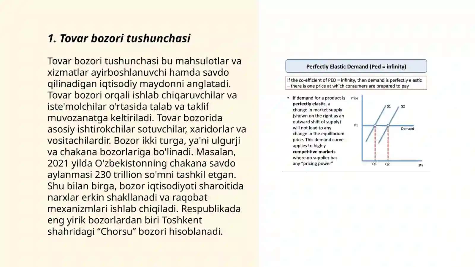 Tovar bozoridagi holatini va talab elastikligini baholash jarayonlari 3