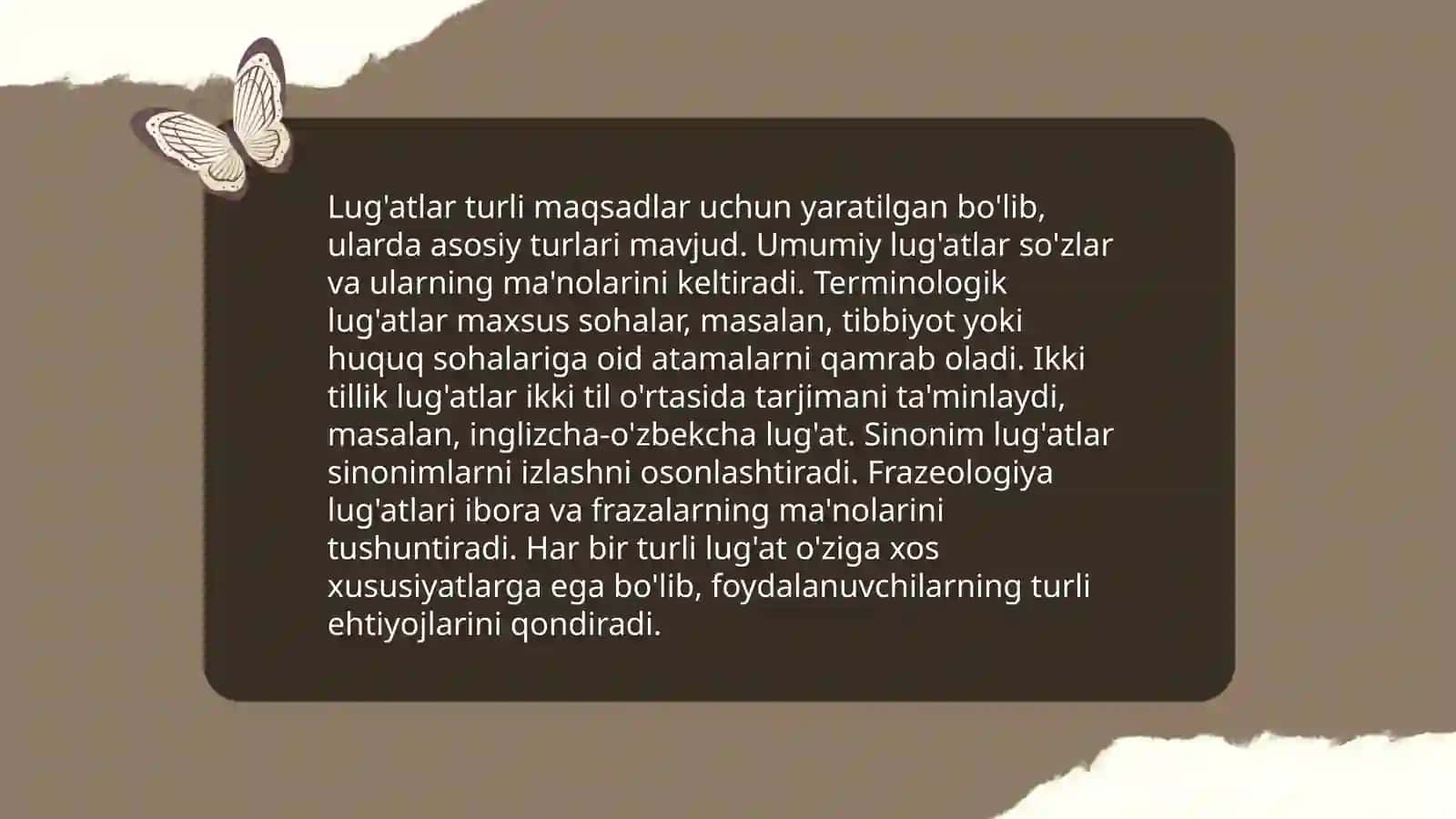Lug'at turlari 3