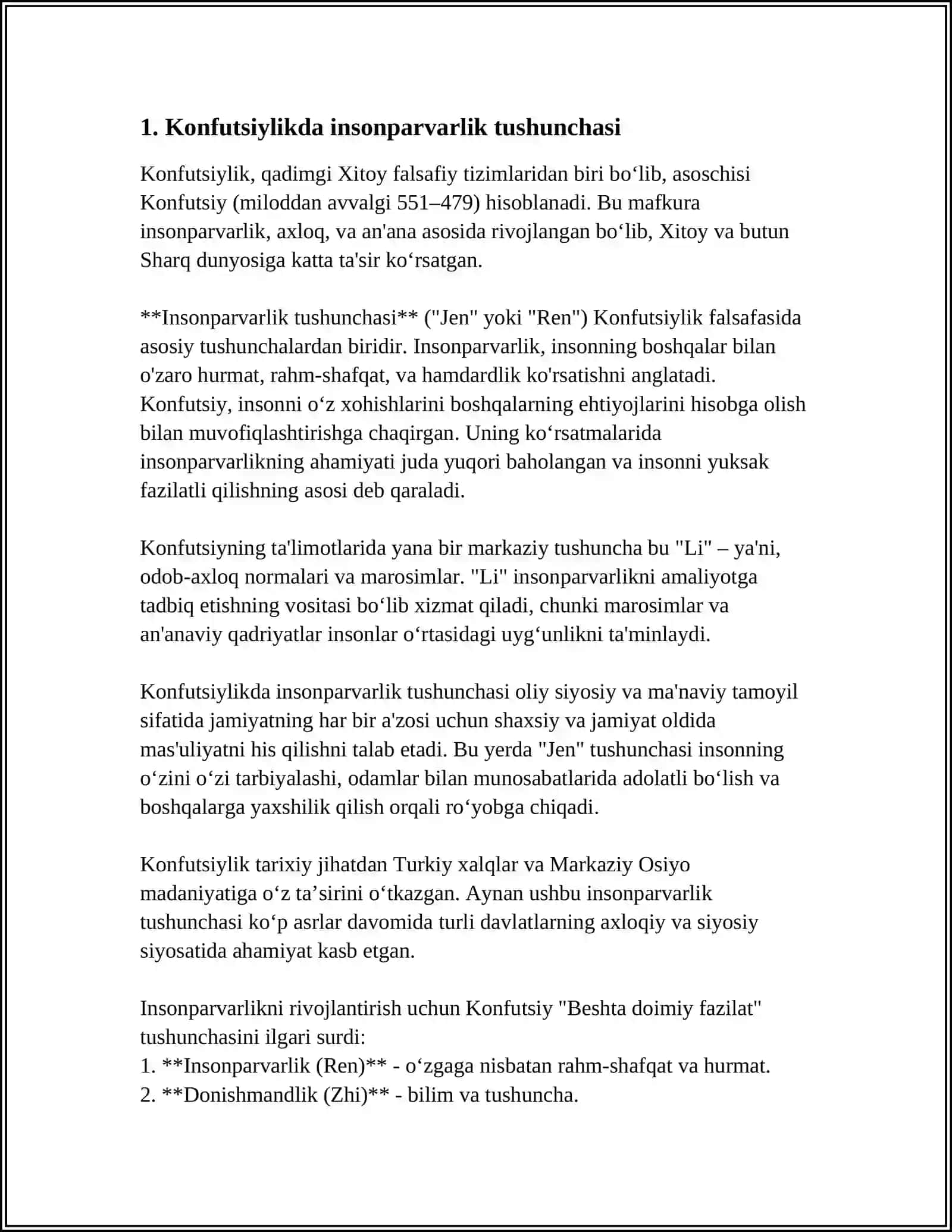 KONFUTSIYLIK TA'LIMOTIDA IJTIMOIY AXLOQIY MASALALAR 3