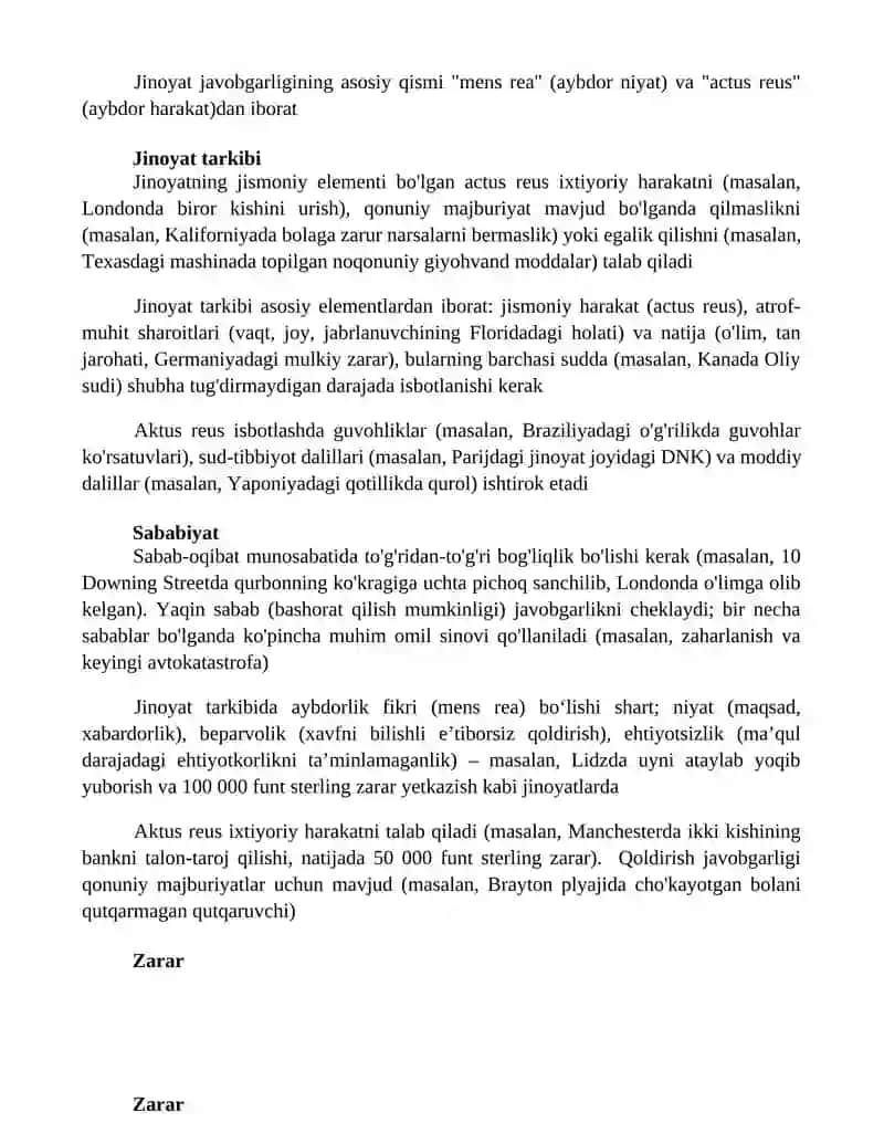 Jinoyat obyektiv tomoni zaruriy belgilari 3