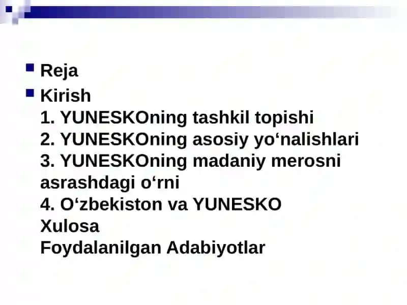YUNESKO VA UNING FAOLIYATI 3