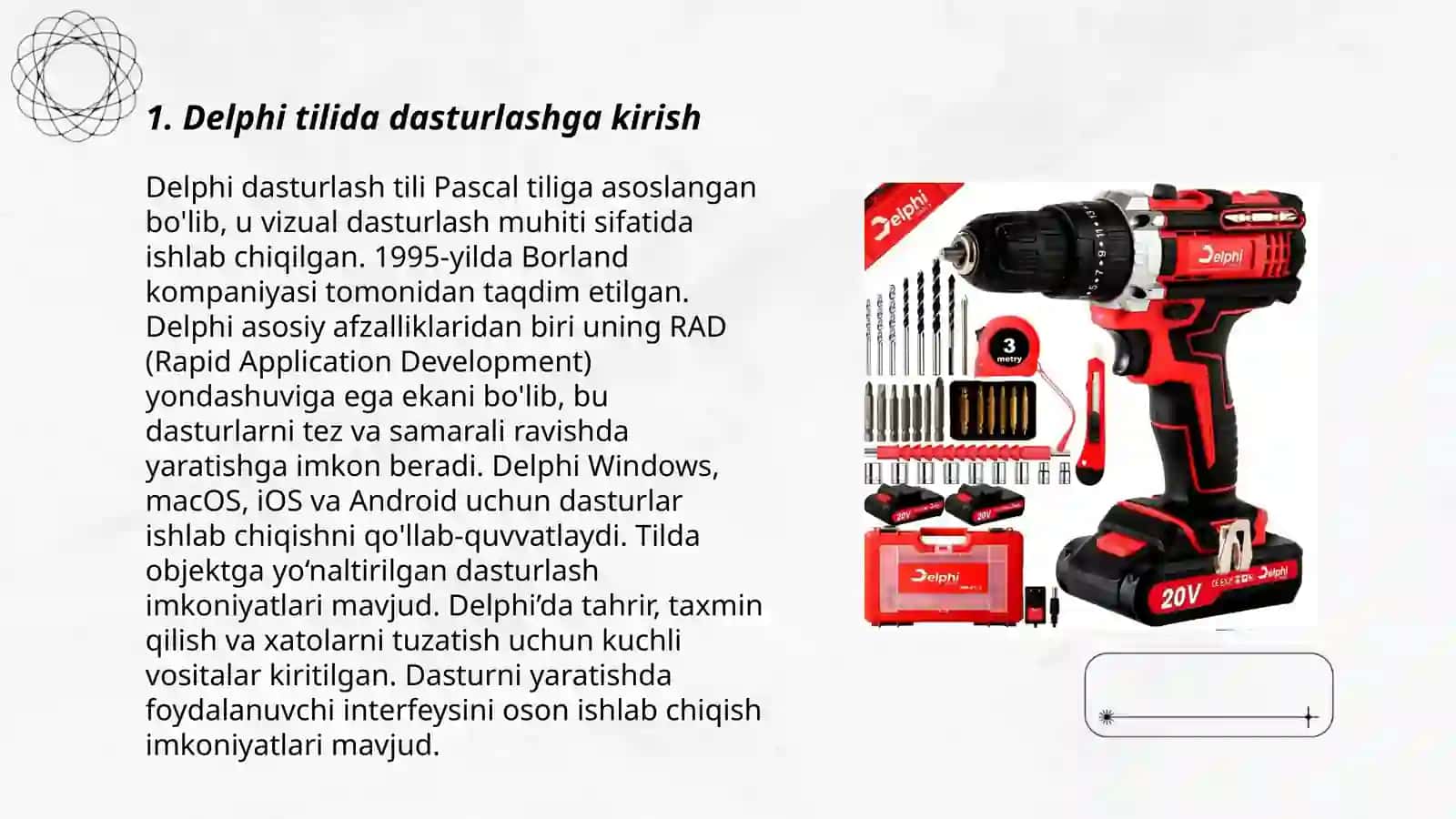 Delphi tilida mobil ilova yaratish 3