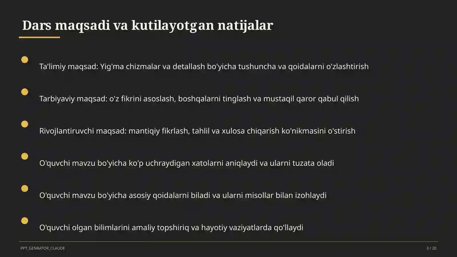 Yig'ma chizmalar va detallash (9-sinf) 3