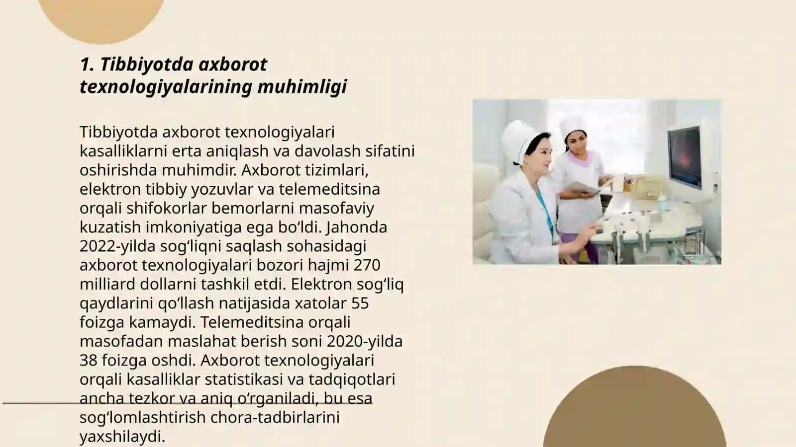 Tibbiyot masalalarini yechshda axborot -kommunitatsiya texnalogyalari 3