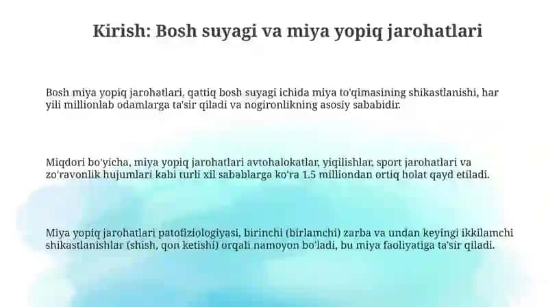 Kalla qutisivaboshmiyya yopiq shikastlari klinikasi va tashxisi 3
