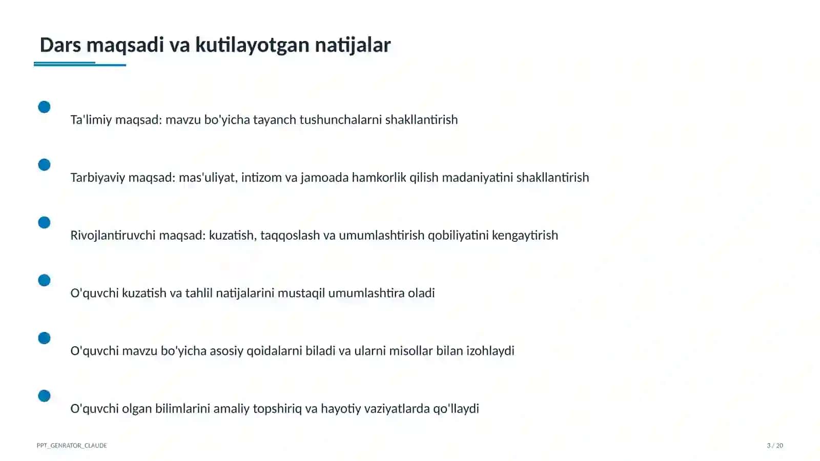 Blum taksonomiyasi va o'quv maqsadlari 3
