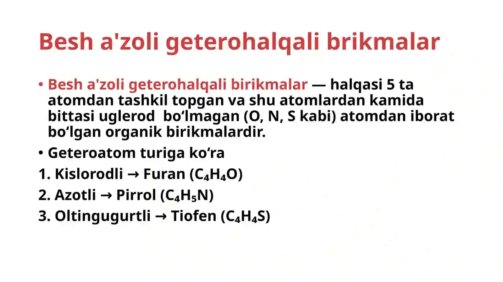 Geteroxalqali birikmalar metabolitlar va dorivor vositalar sifatida.kimyo taqdimot 3