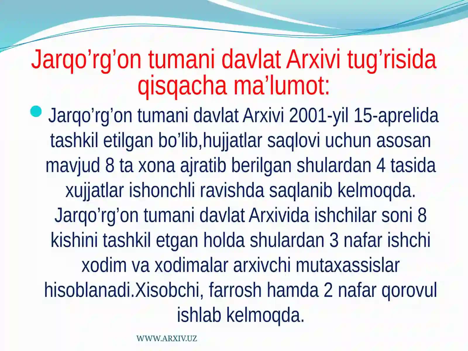 Jarqo’rg’on tuman arxivi 3