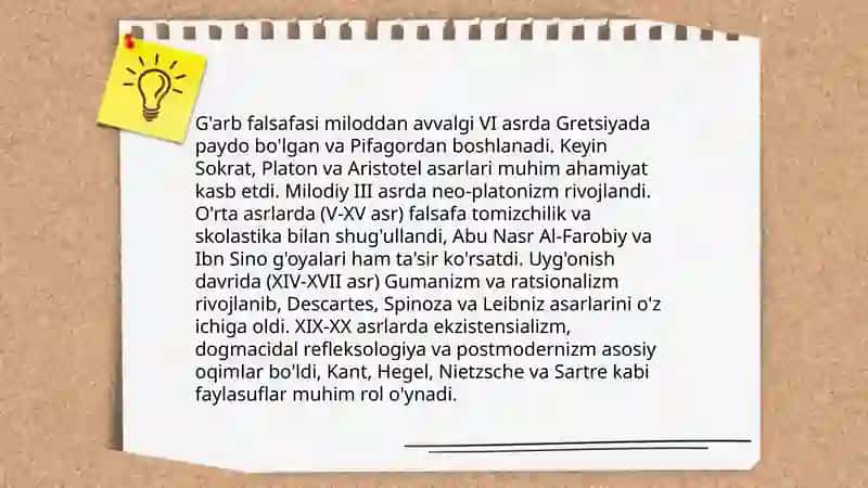 G'arb falsafasining ustivorligi 3