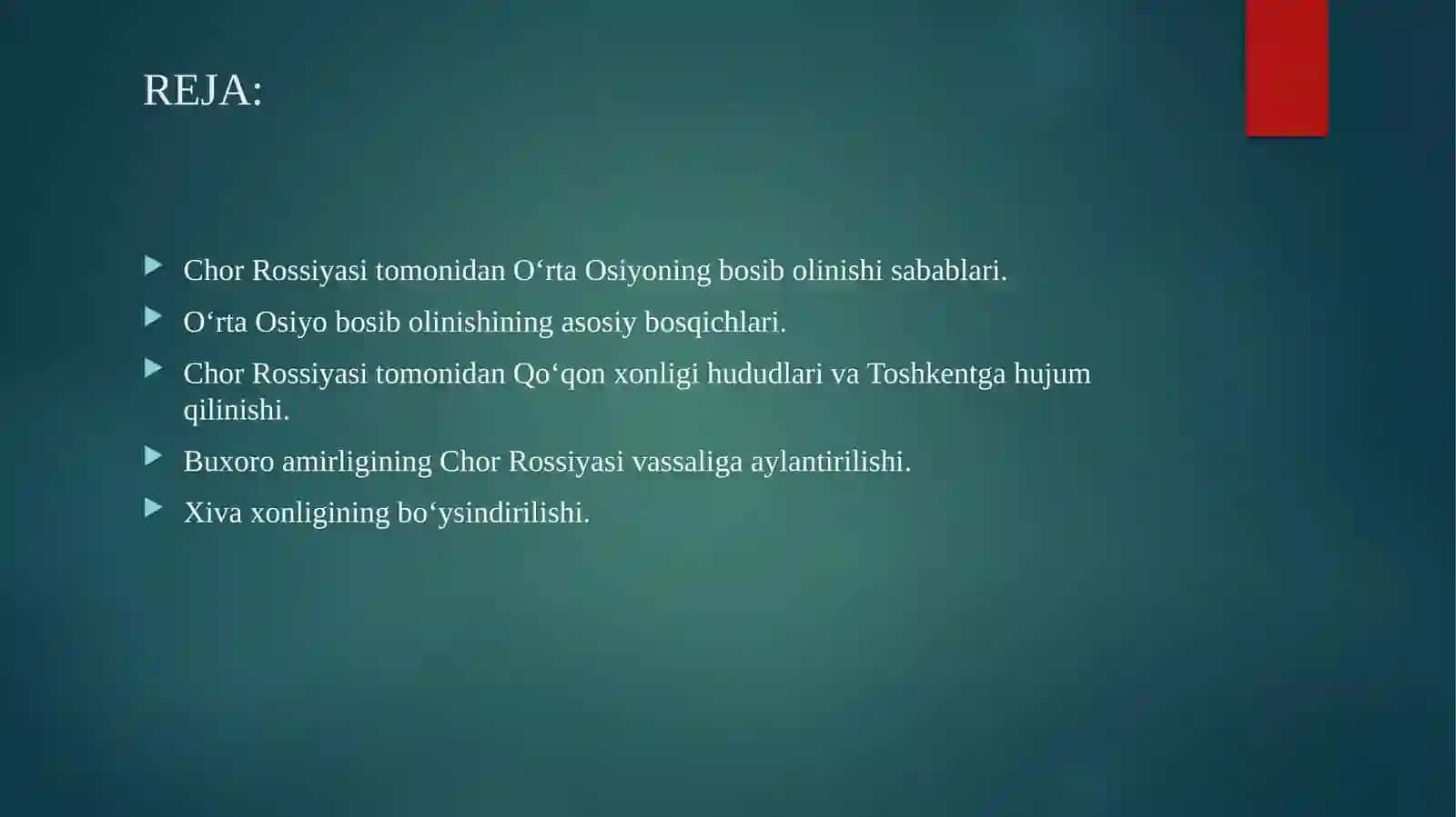 CHOR Rossiya sitomoni dan O‘rta Osiyoning bosibolinishi 3