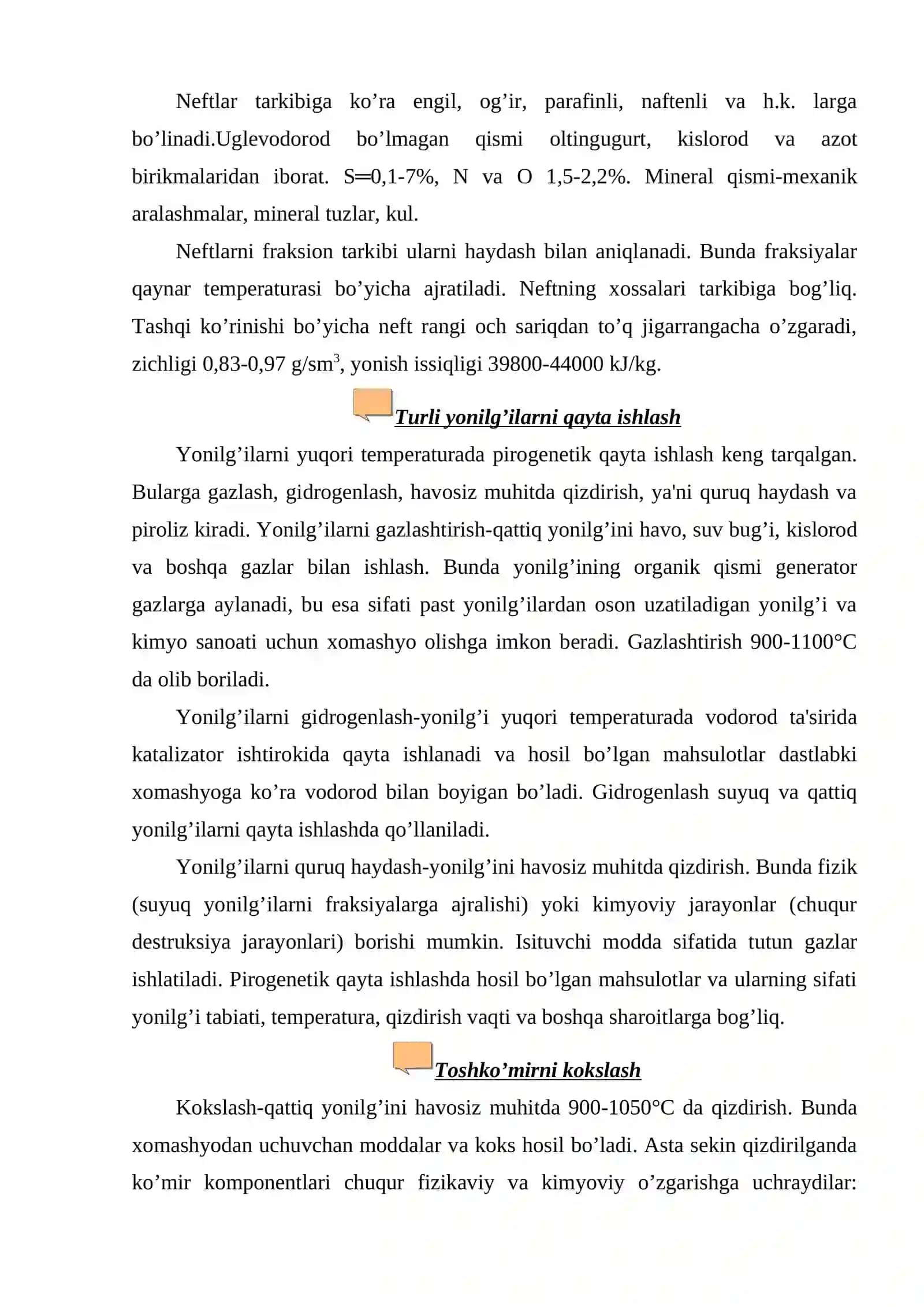 Yonilg’ilarni Qayta IShLASh TEXNOLOGIYASI 3