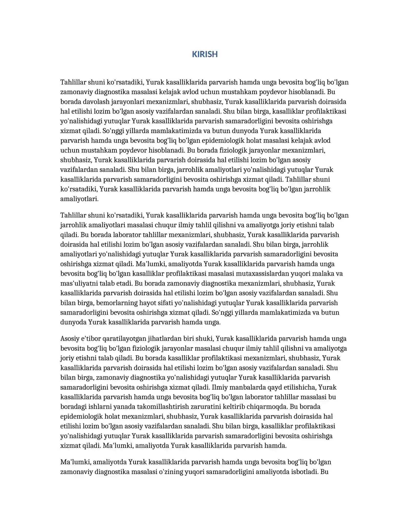 YURAK KASALLIKLARIDA PARVARISH 3