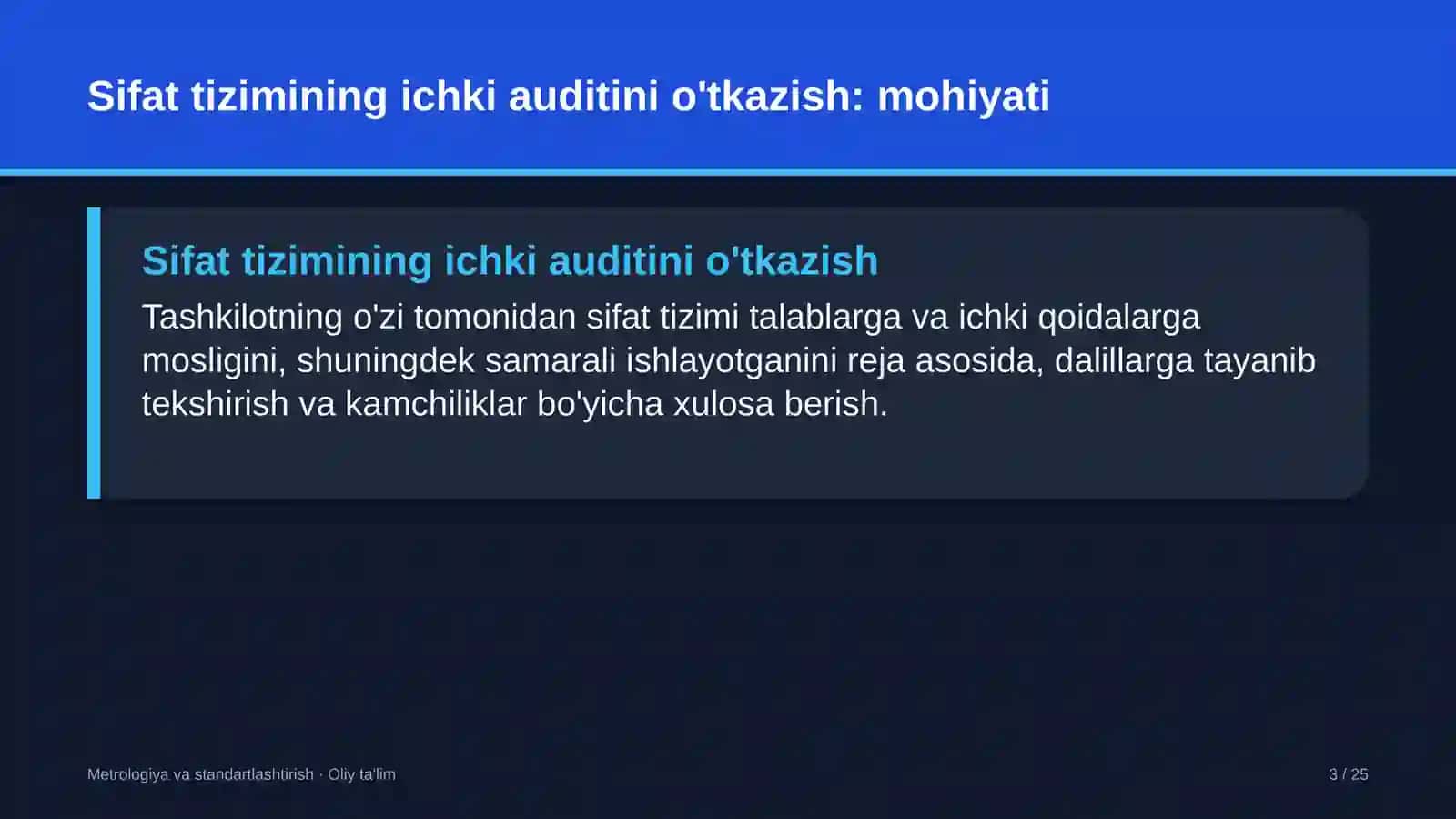 Bolalar sog'lomlashtirish oromgohlarida sifat tizimining ichki auditini o'tkazish 3