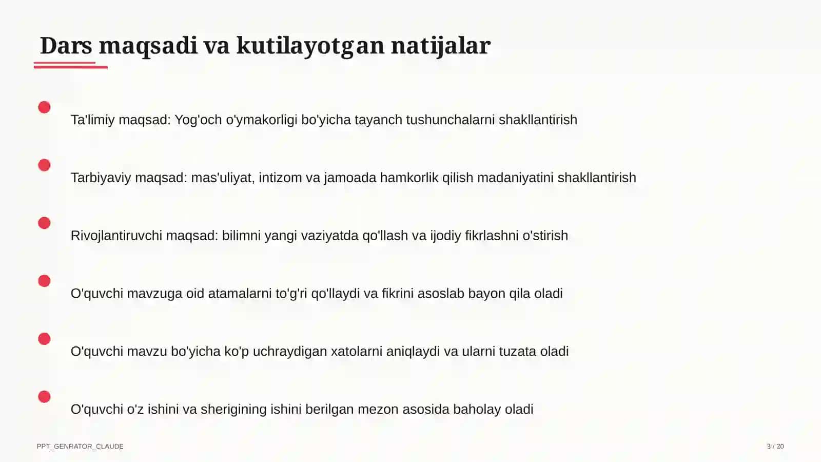 Yog'och o'ymakorligi (7-sinf) 3