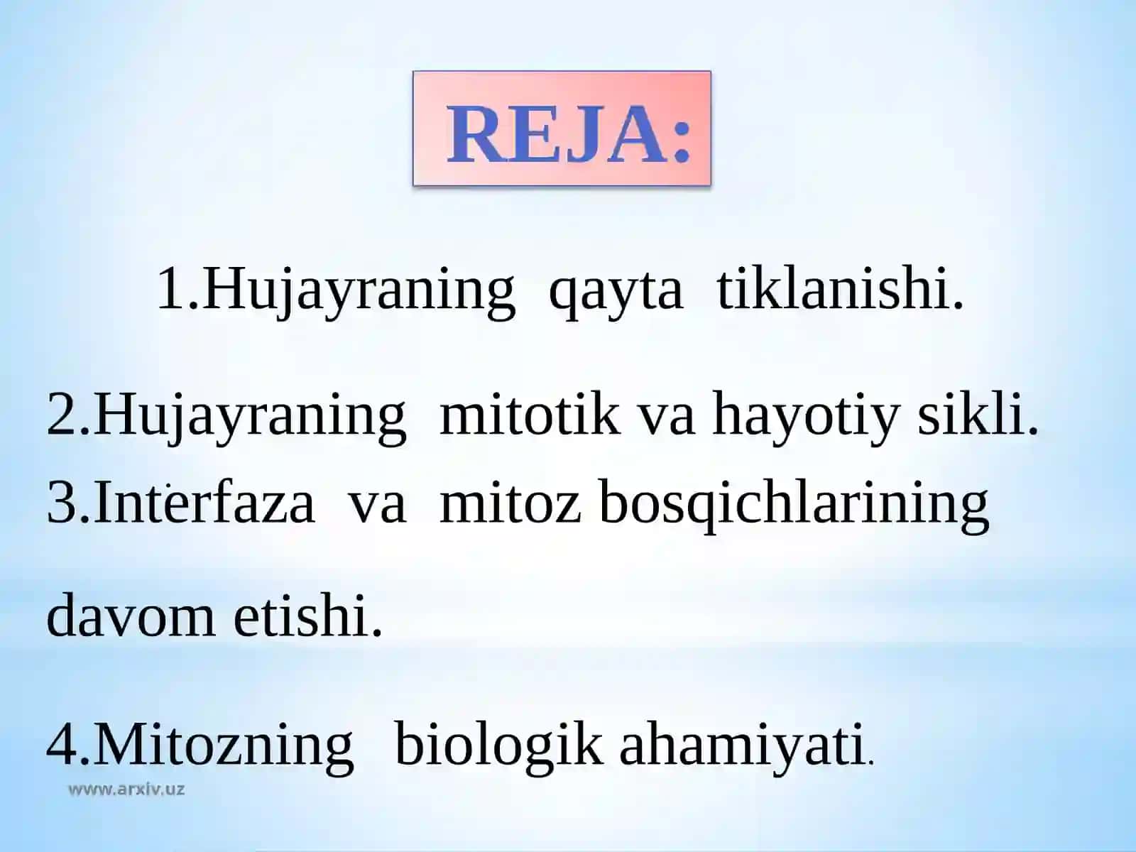 Hujayraning  mitotik  va  hayot  sikli. 3