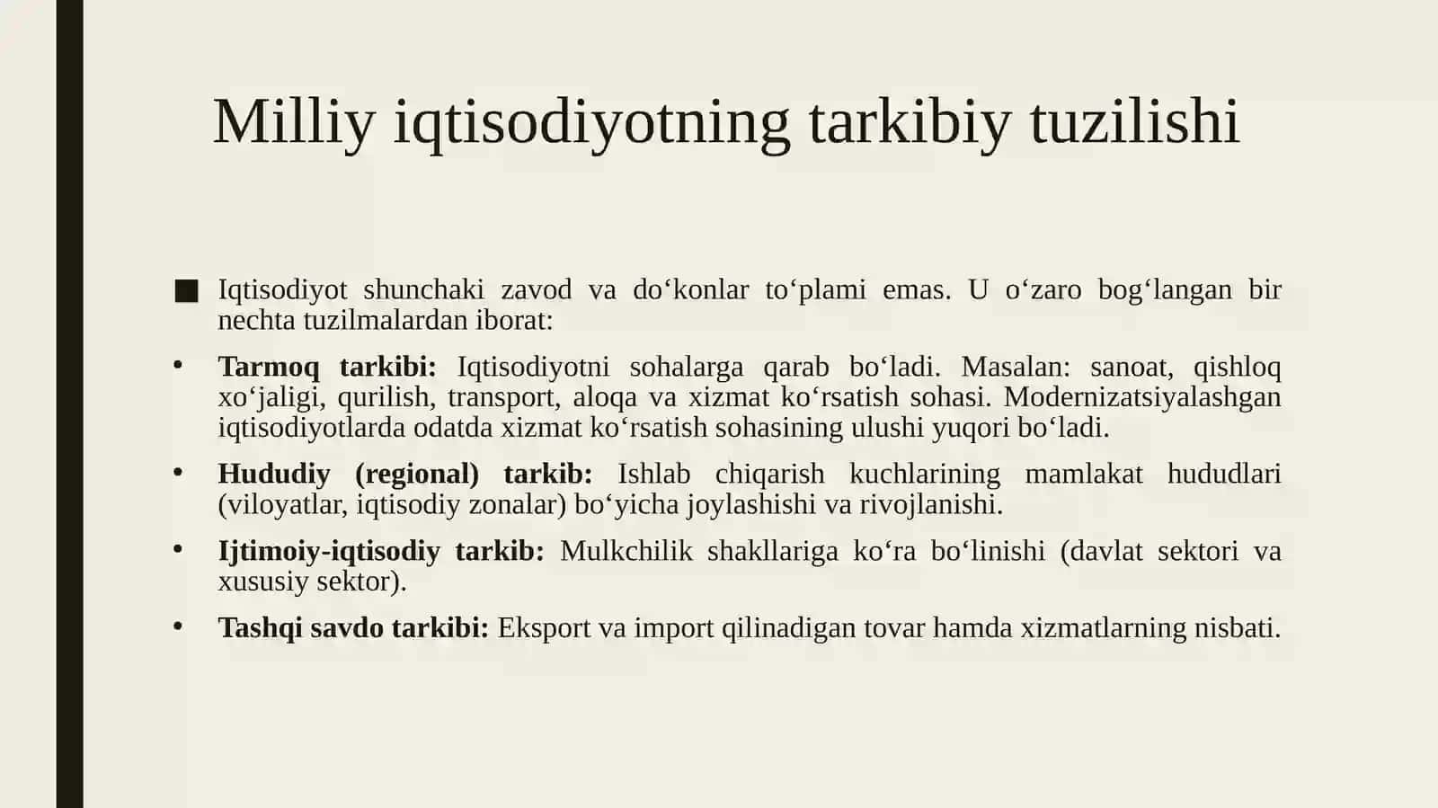 MILLIY IQTISODIYOT, UNING TARKIBIY TUZILISHI VA MAKROIQTISODIY KO‘RSATKICHLARI. 3