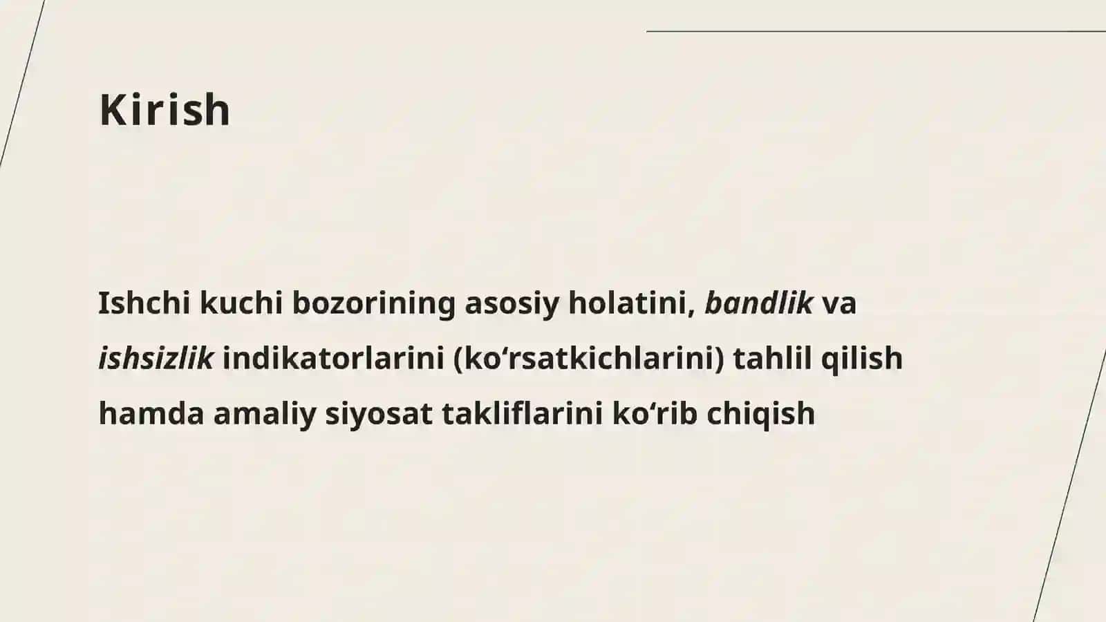 Iqtisodiyot nazariyasi fanidan ISHCHI KUCHU mavzusi uchun prezintatsiya 3