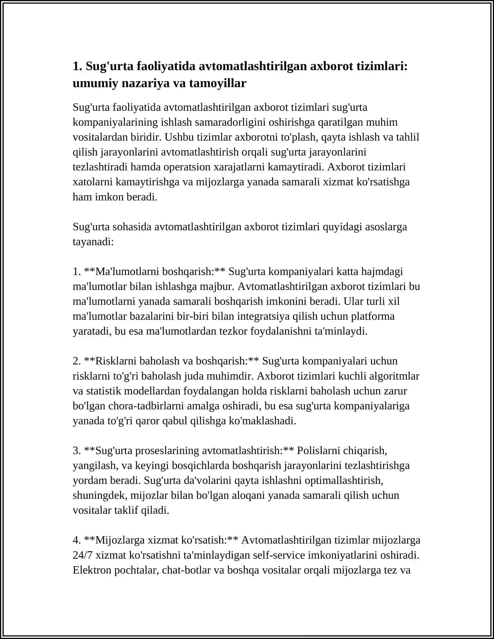 SUG’URTA FAOLIYATIDA AVTOMATLASHTIRILGAN AXBOROT TECNOLOGIYA VA TIZIMLARINI JORIY QILINISHI 3
