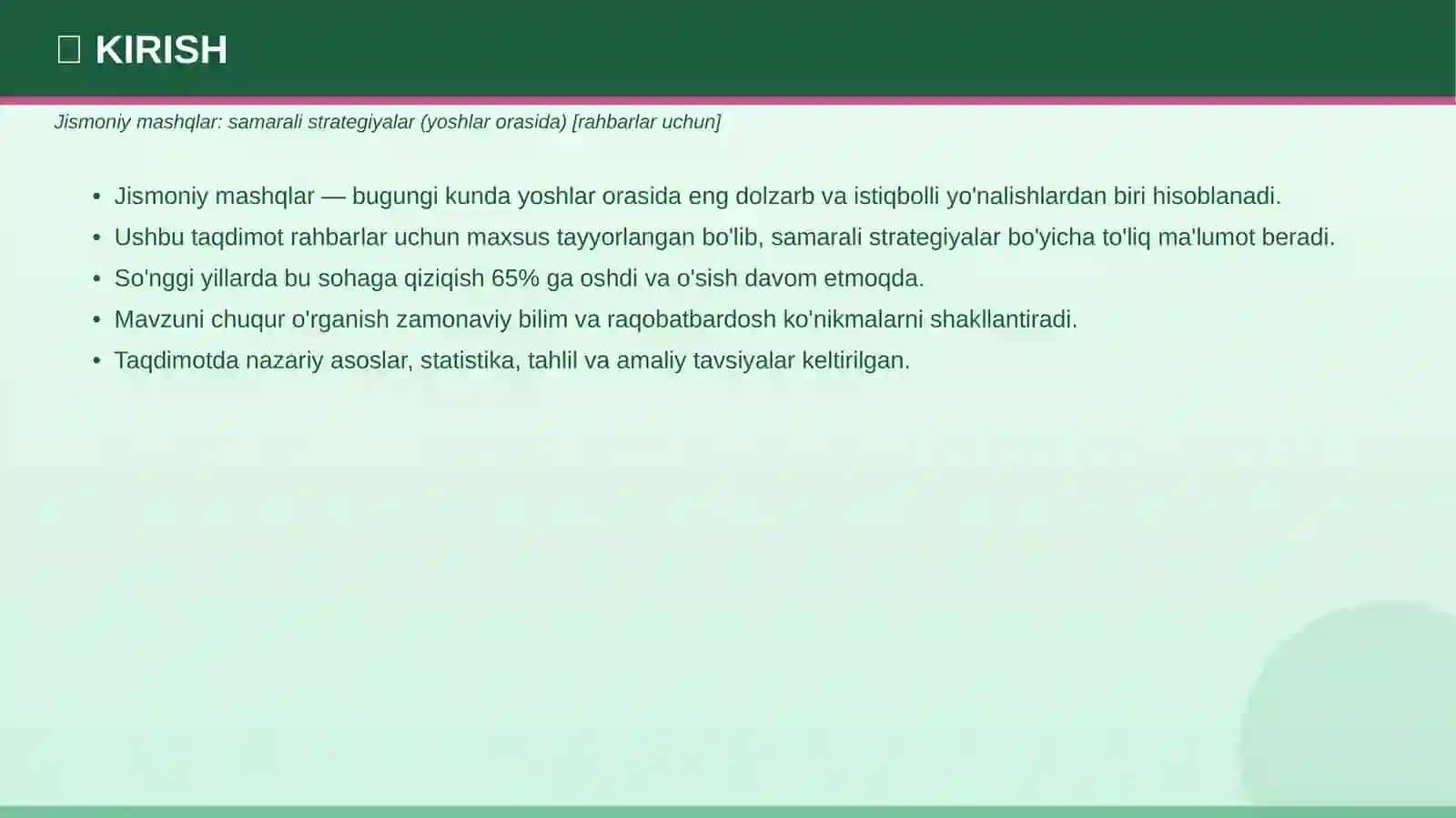 Jismoniy mashqlar: Samarali strategiyalar 3