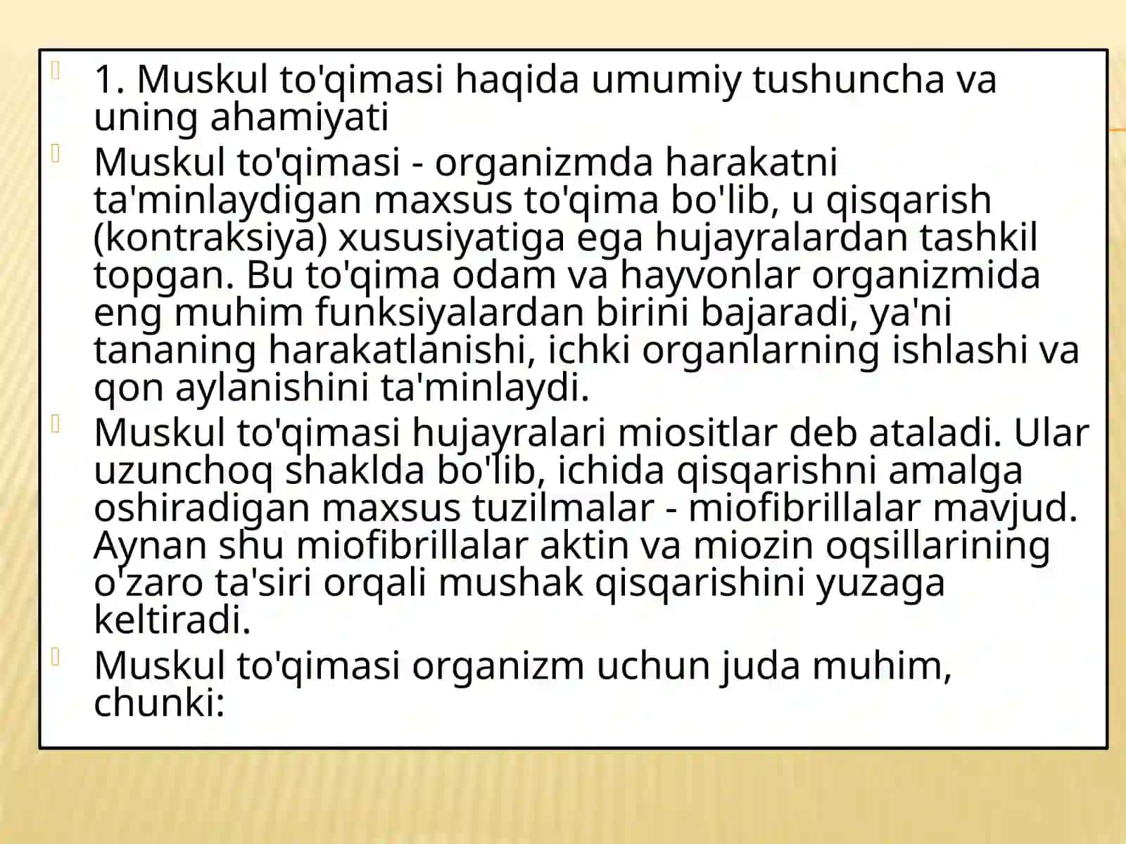 Muskulto'qimasi Tushunchalari 3