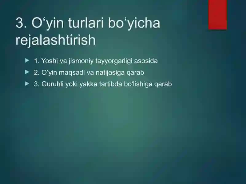 Milliy va harakatli o‘yinlar 3