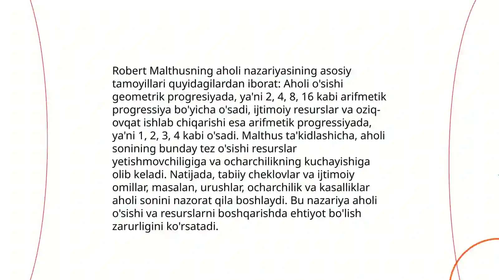 Robert Maltusning aholi nufuzi nazariyasi va zamonaviy Maltus ta'limoti 3