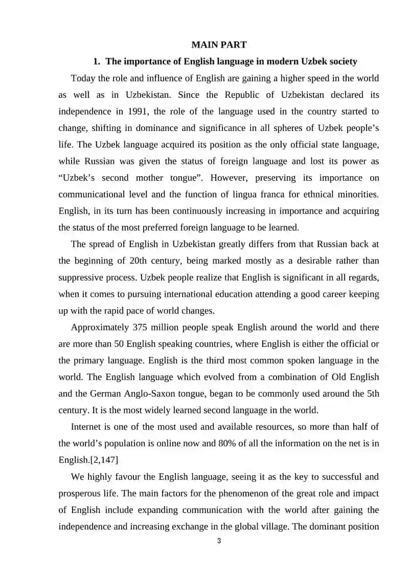 Influence of Uzbek Language on English 3