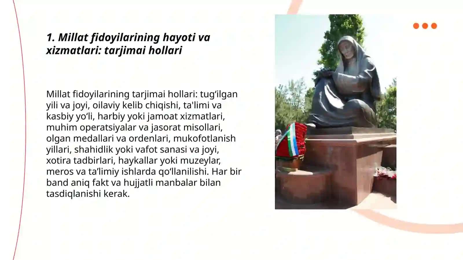 Millat fidoyilari.Xotira va qadrlash 3